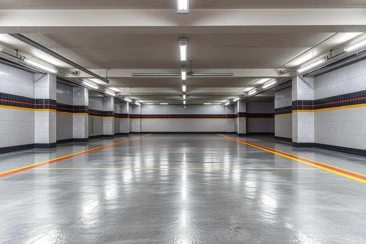 reinigungsdienst-wien.at – Tiefgarage nach der maschinellen Garagenreinigung in Wien, Donaustadt, Mödling und Niederösterreich