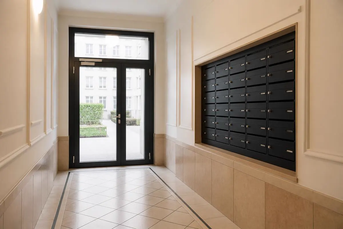 reinigungsdienst-wien.at – Gepflegter Hauseingang nach der Stiegenhausreinigung in Wien, Donaustadt, Mödling und Niederösterreich