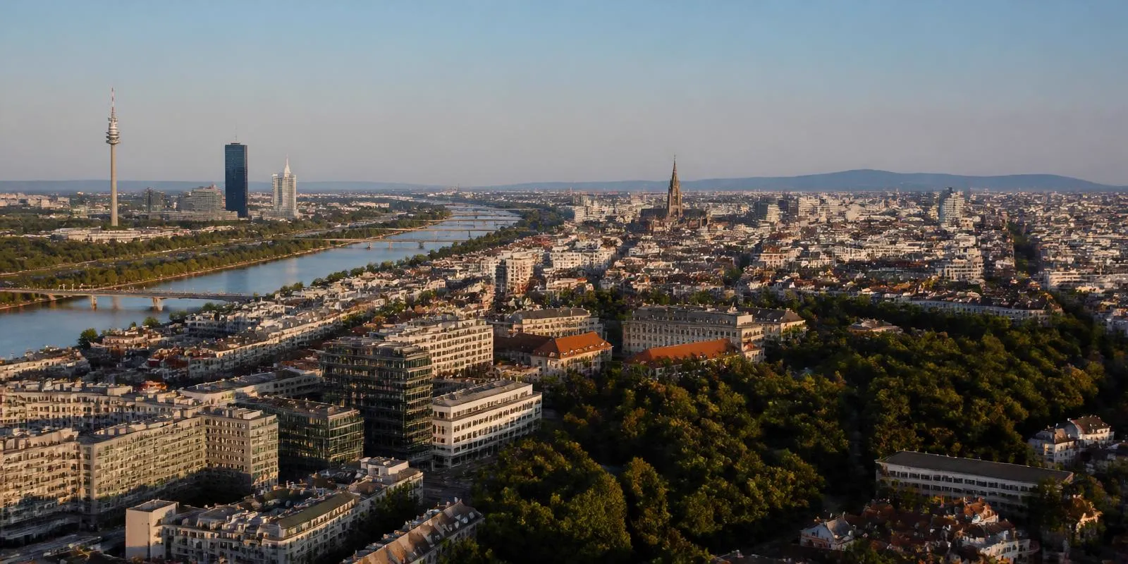 reinigungsdienst-wien.at – Reinigungsdienst Wien Einsatzgebiet: Panorama der Wiener Innenstadt und Donaustadt